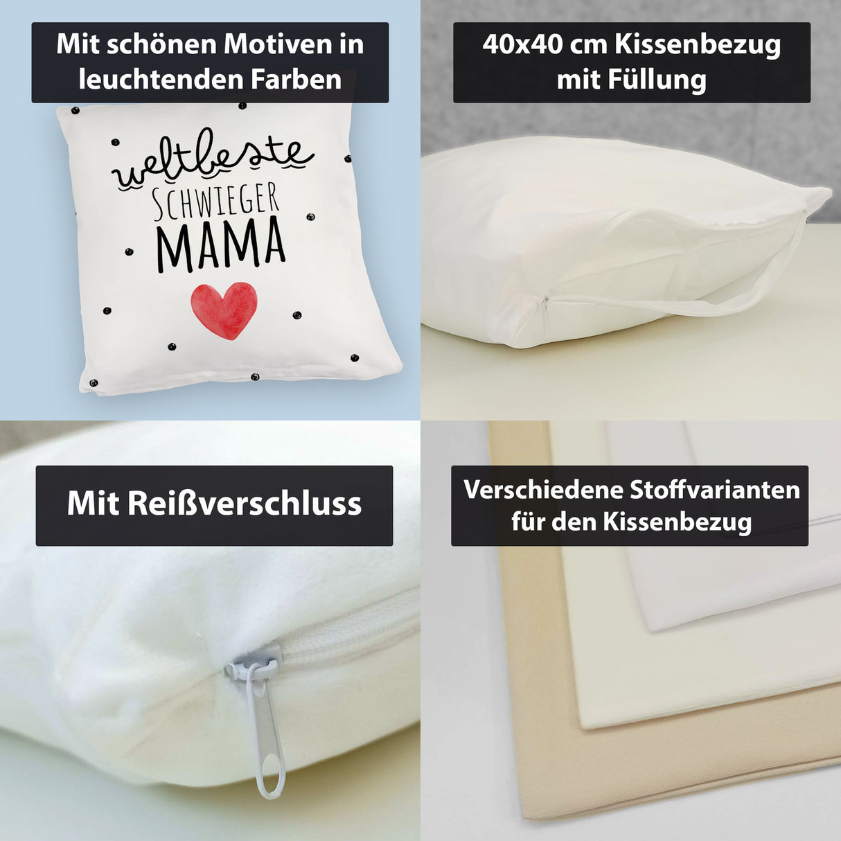 Schwiegermutter Kissen mit Spruch Weltbeste Schwiegermama