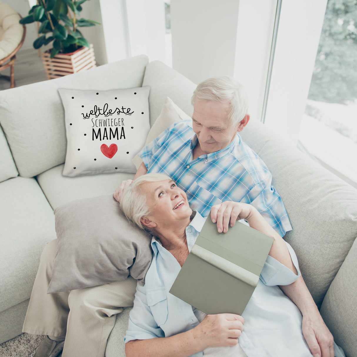 Schwiegermutter Kissen mit Spruch Weltbeste Schwiegermama