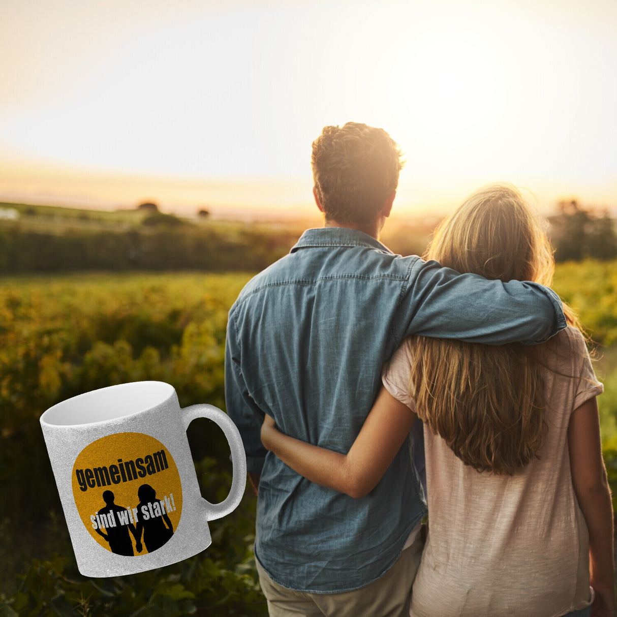Freundschaft & Liebe Kaffeebecher mit Spruch Gemeinsam sind wir stark