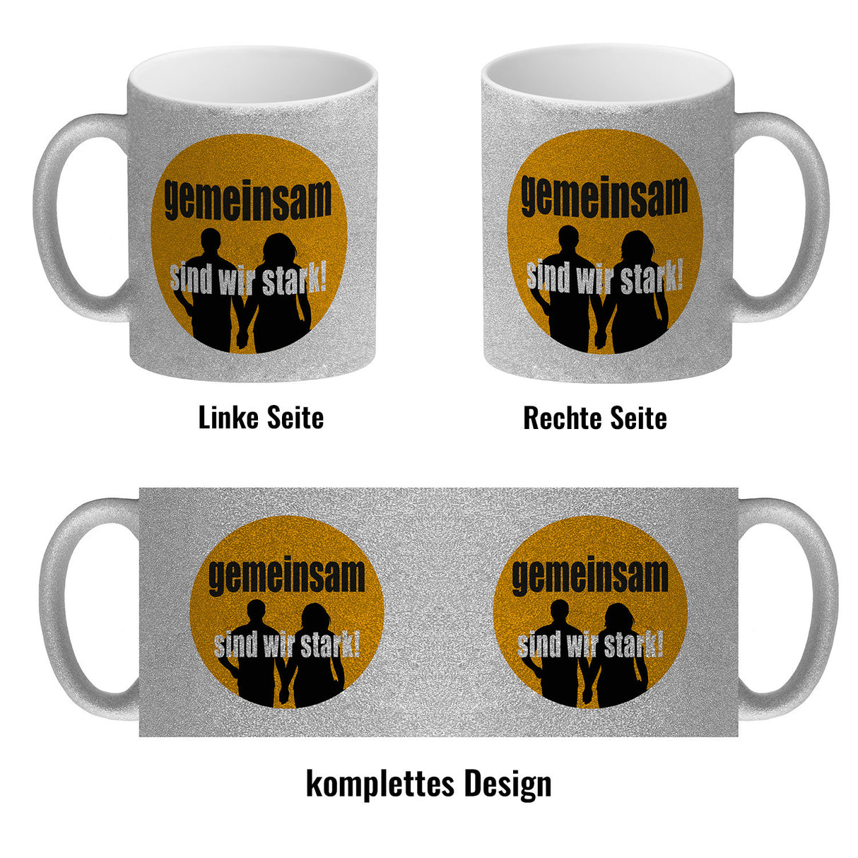 Freundschaft & Liebe Kaffeebecher mit Spruch Gemeinsam sind wir stark