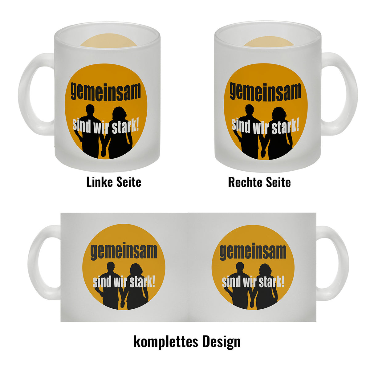 Freundschaft & Liebe Kaffeebecher mit Spruch Gemeinsam sind wir stark