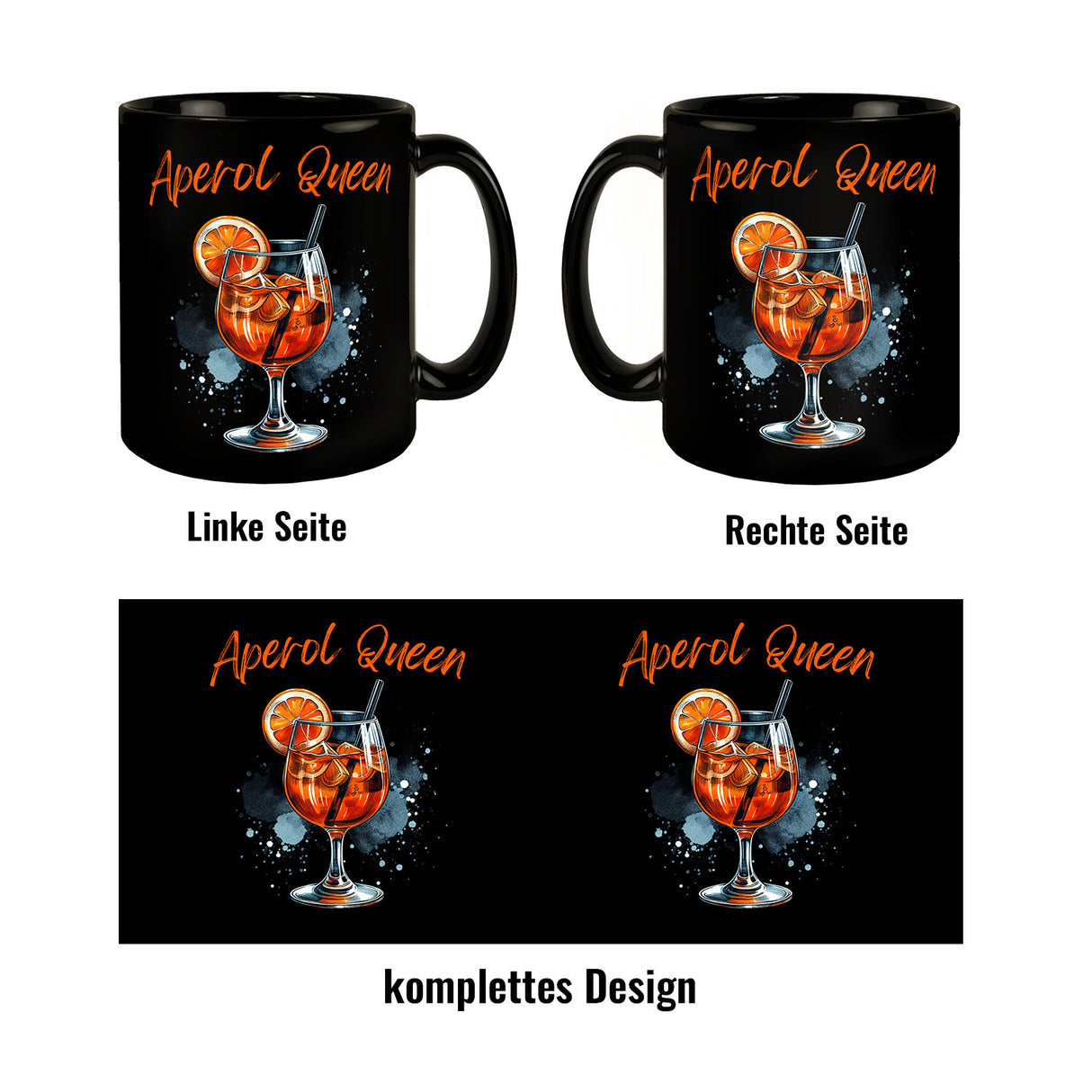 Aperol Queen Tasse in Schwarz