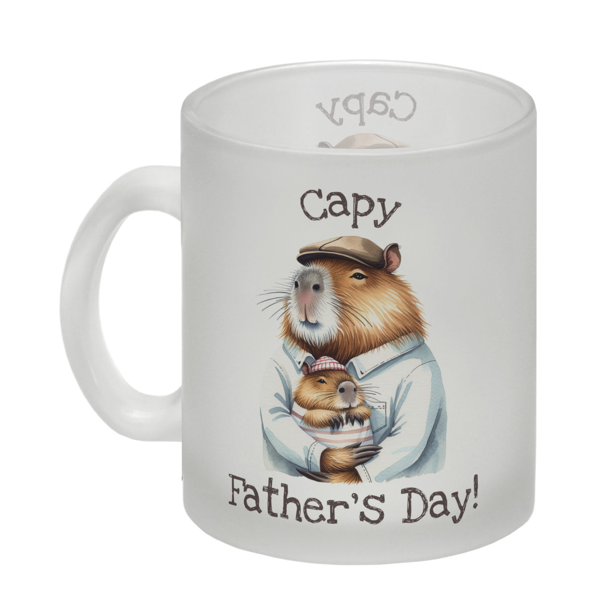 Capybara-Papa Aquarell-Optik Kaffeebecher mit Spruch Capy Father's Day