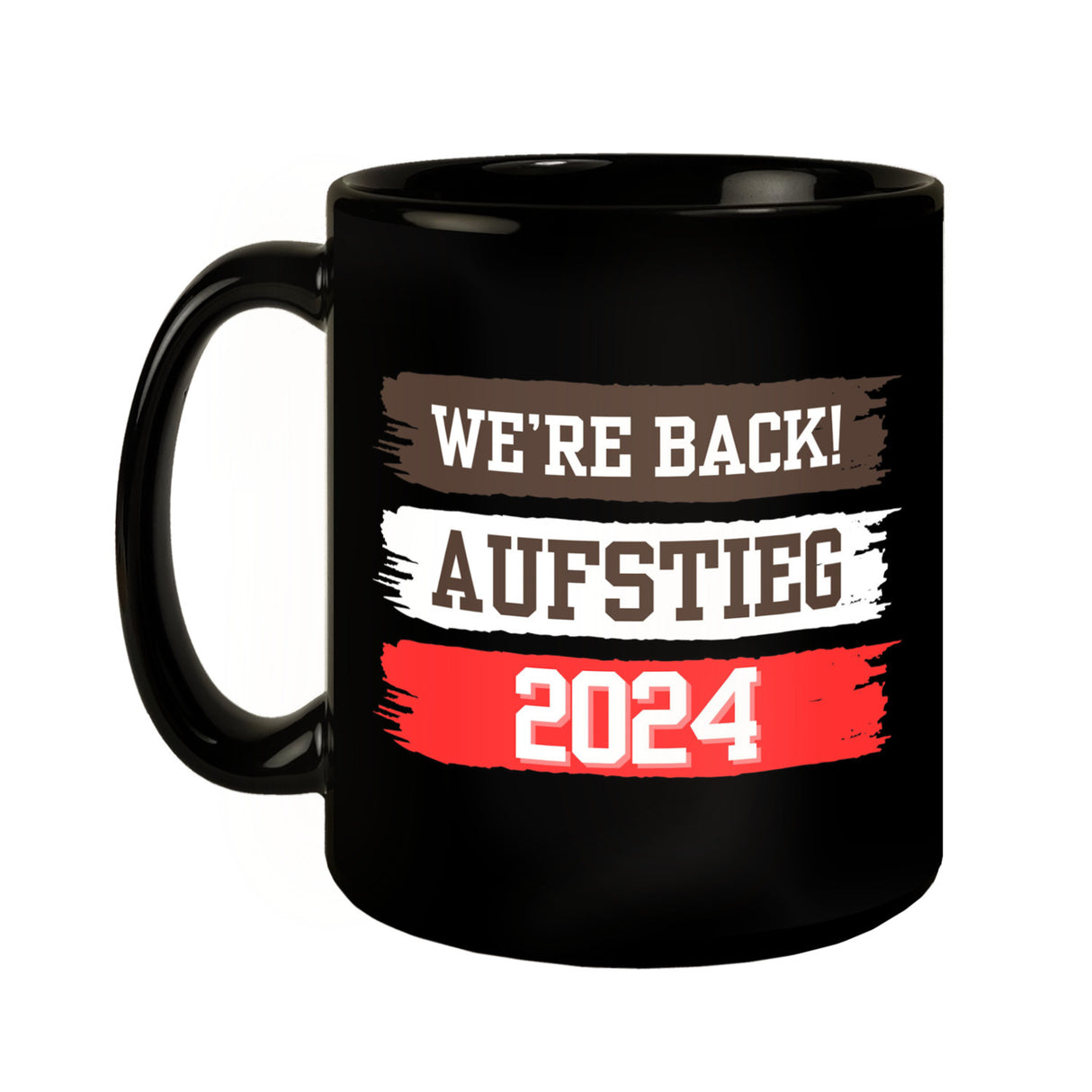 St. Pauli Aufstieg 2024 Tasse in Schwarz mit Spruch We're back