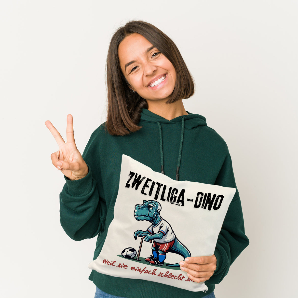 Hamburg Zweitliga-Dino Kissen mit Spruch Weil sie einfach schlecht sind