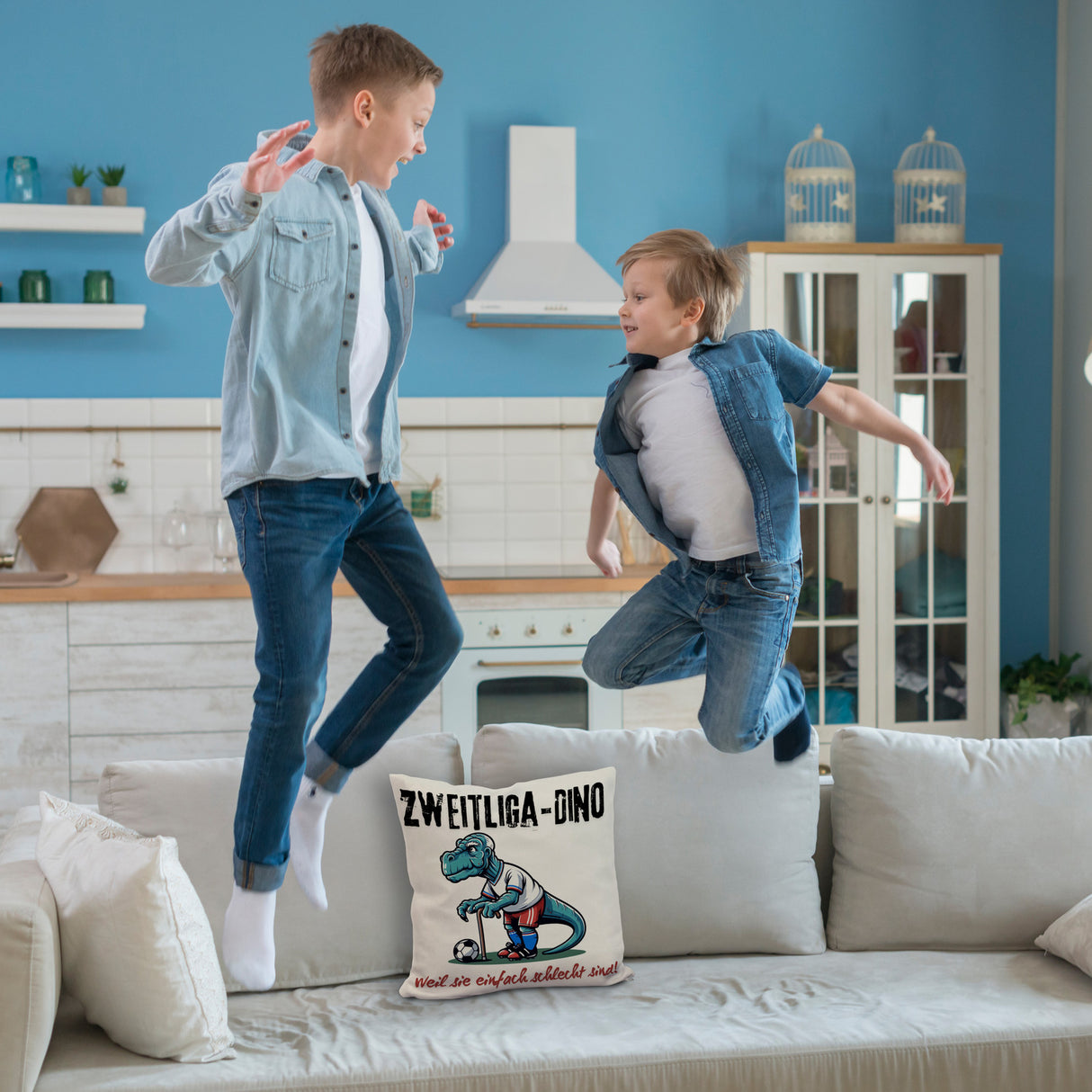 Hamburg Zweitliga-Dino Kissen mit Spruch Weil sie einfach schlecht sind