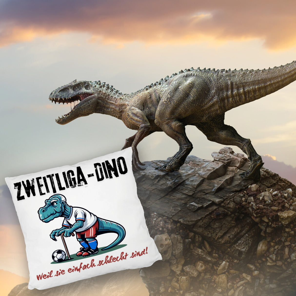 Hamburg Zweitliga-Dino Kissen mit Spruch Weil sie einfach schlecht sind