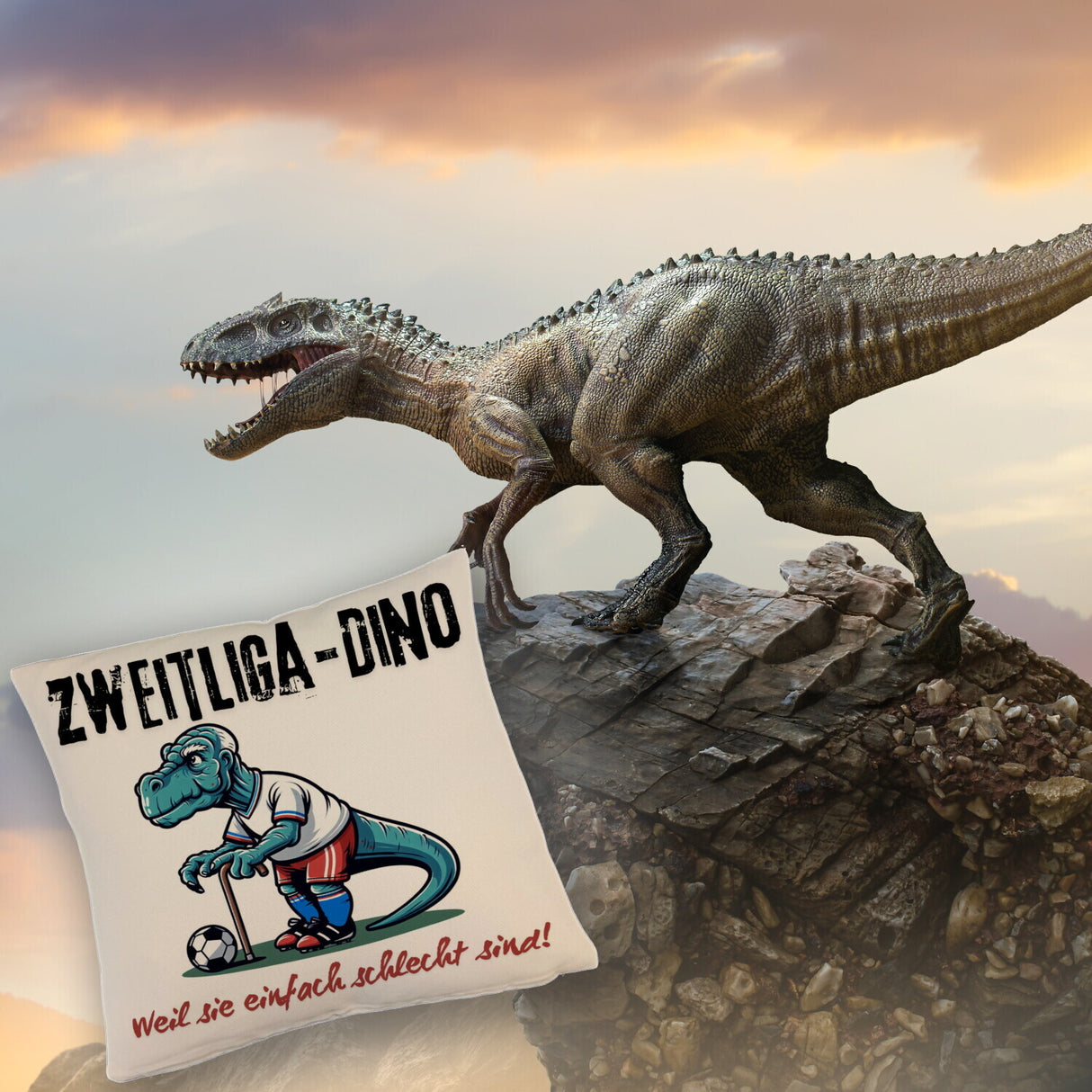 Hamburg Zweitliga-Dino Kissen mit Spruch Weil sie einfach schlecht sind