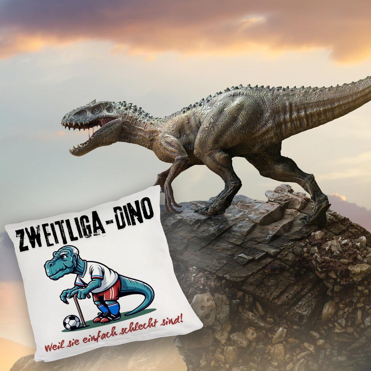 Hamburg Zweitliga-Dino Kissen mit Spruch Weil sie einfach schlecht sind