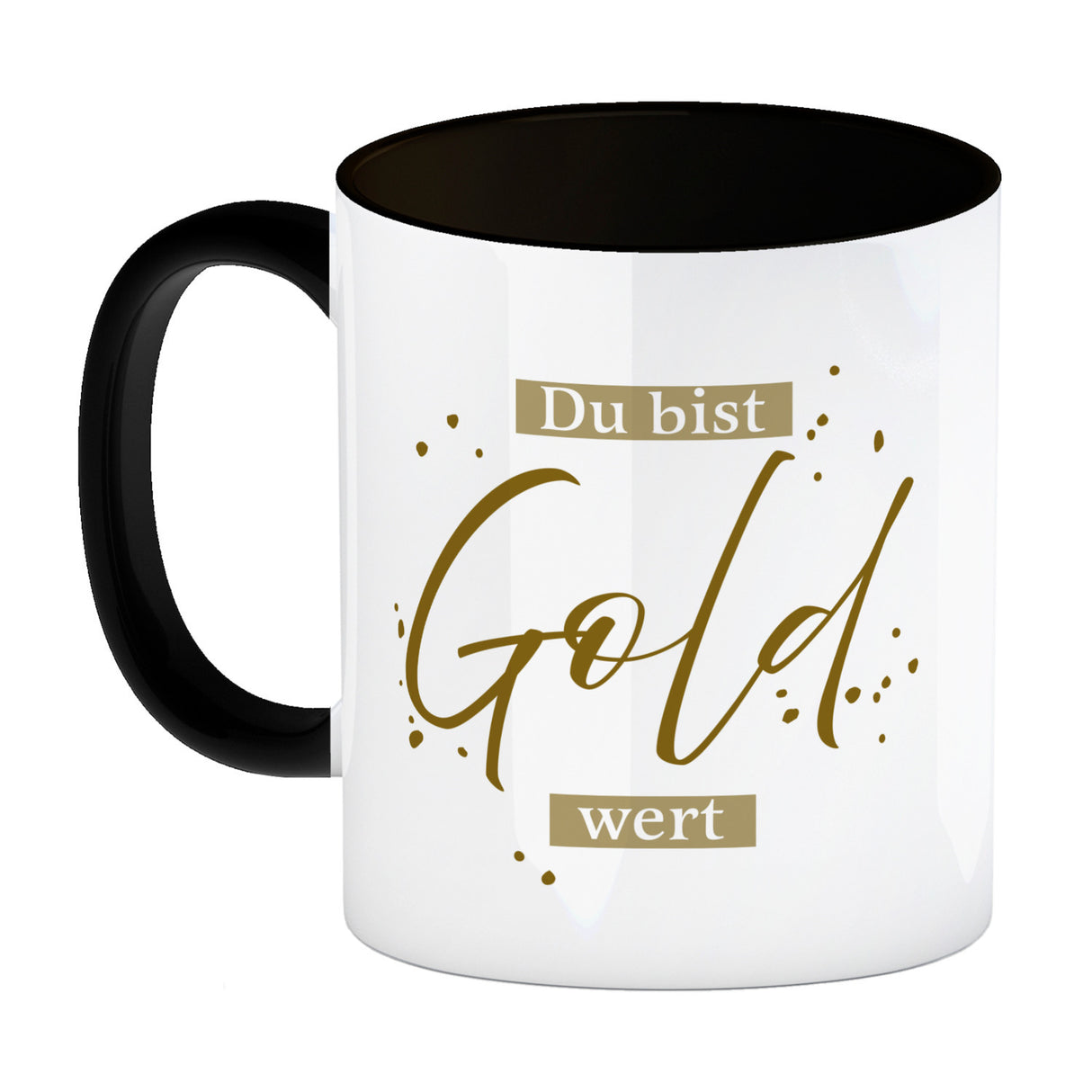 Danksagung Kaffeebecher mit Spruch Du bist Gold wert