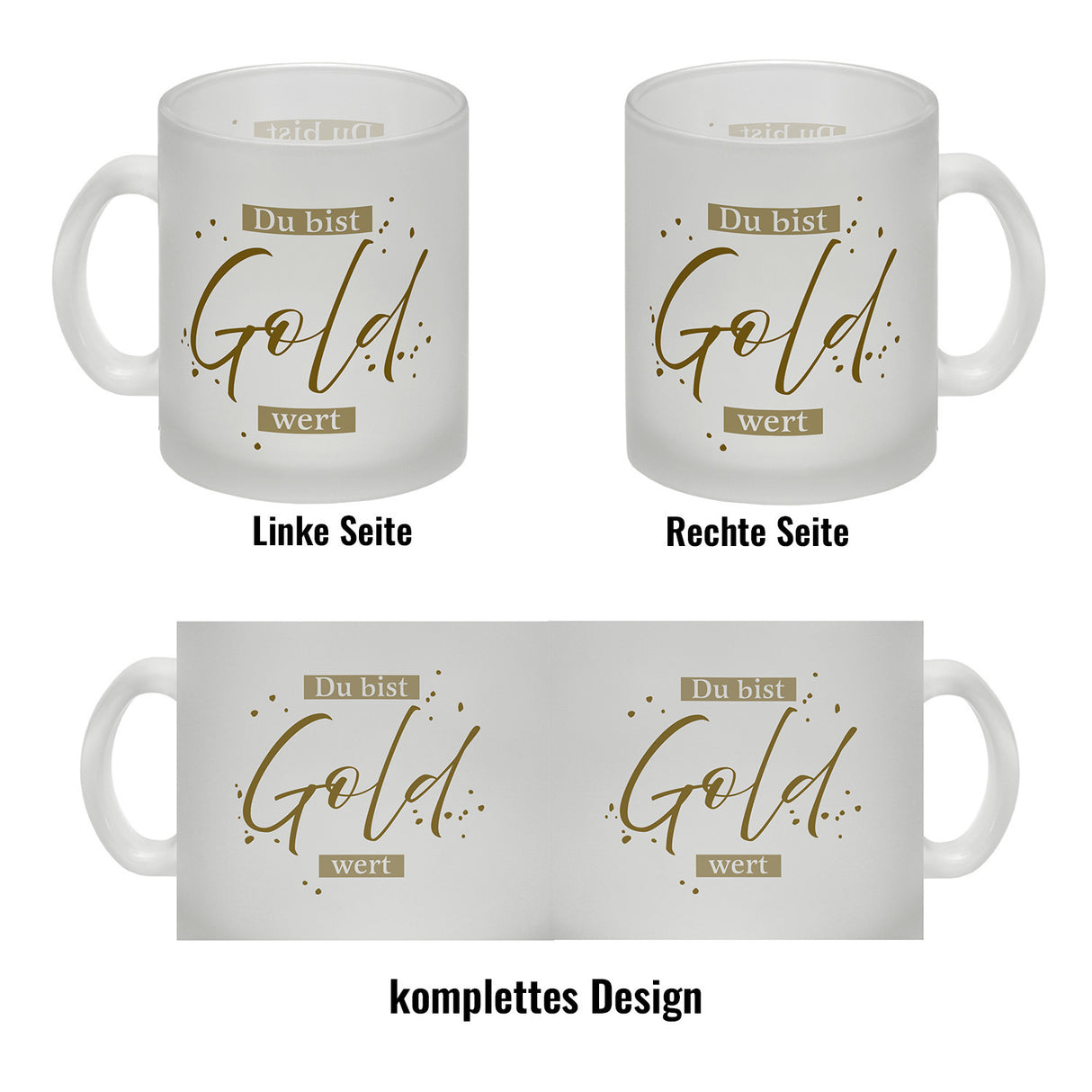 Danksagung Kaffeebecher mit Spruch Du bist Gold wert