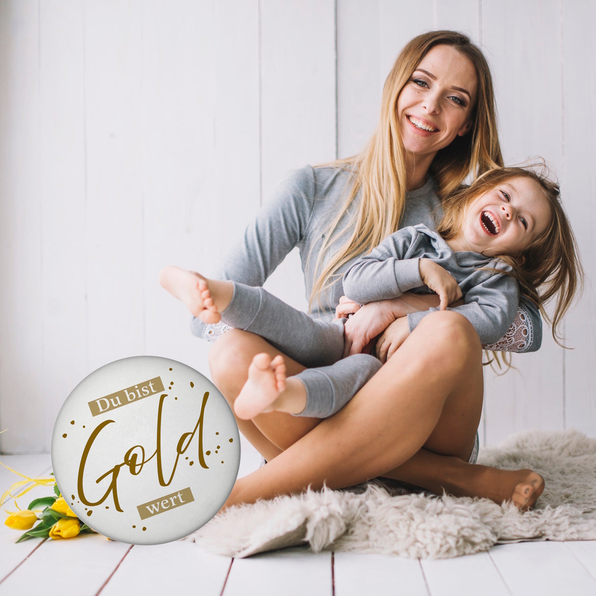 Danksagung Magnet rund mit Spruch Du bist Gold wert