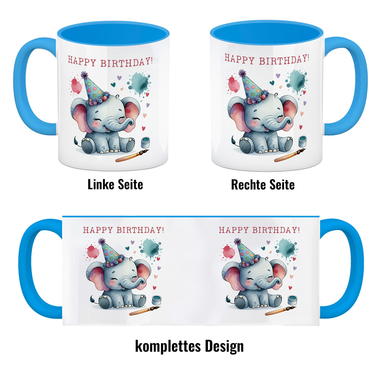 Happy Birthday Elefant Kaffeebecher