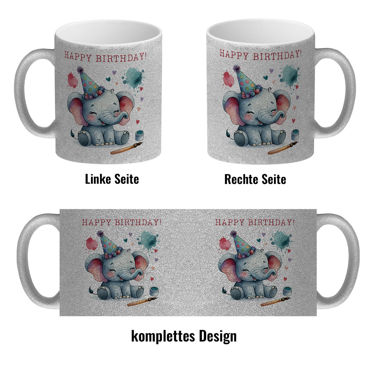 Happy Birthday Elefant Kaffeebecher