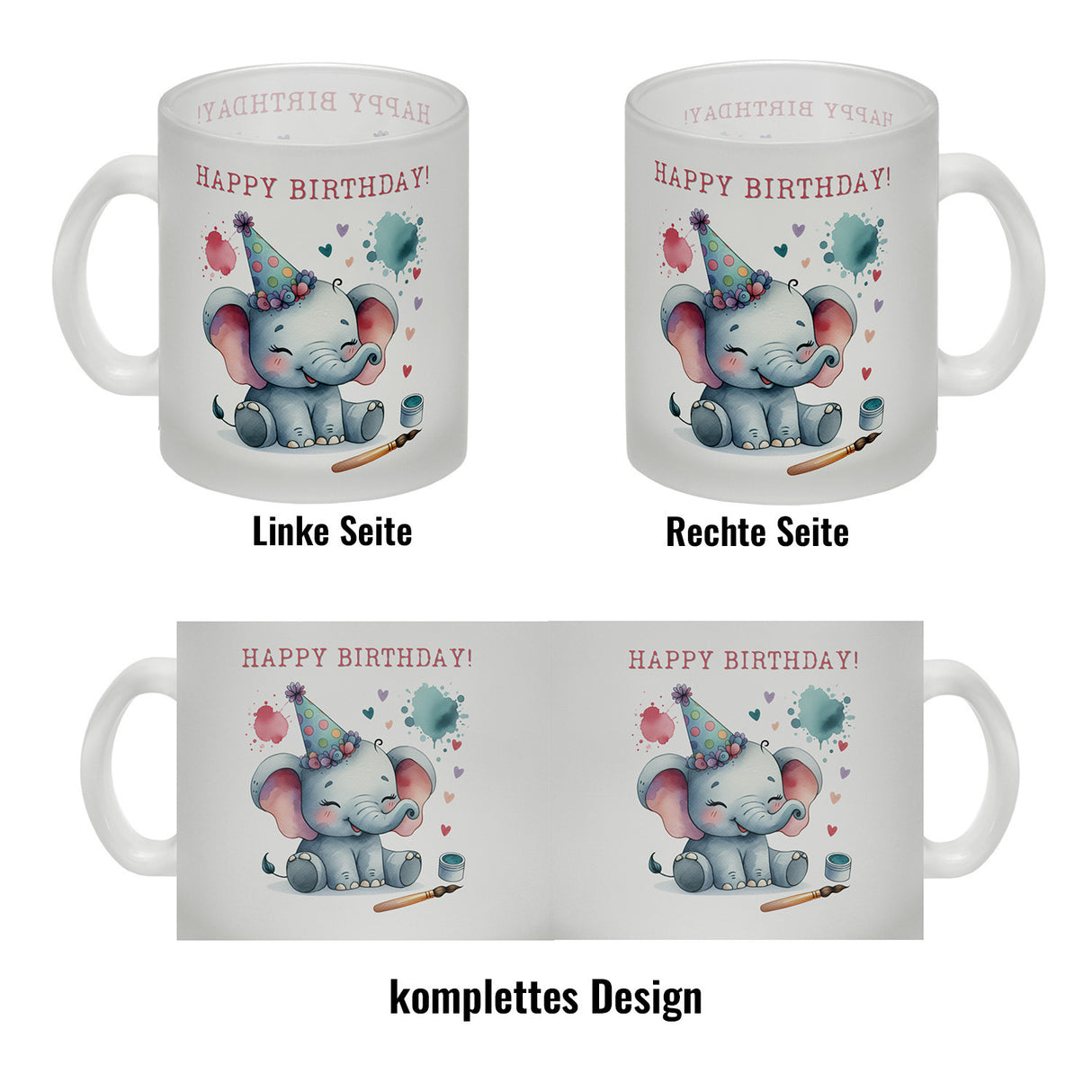Happy Birthday Elefant Kaffeebecher
