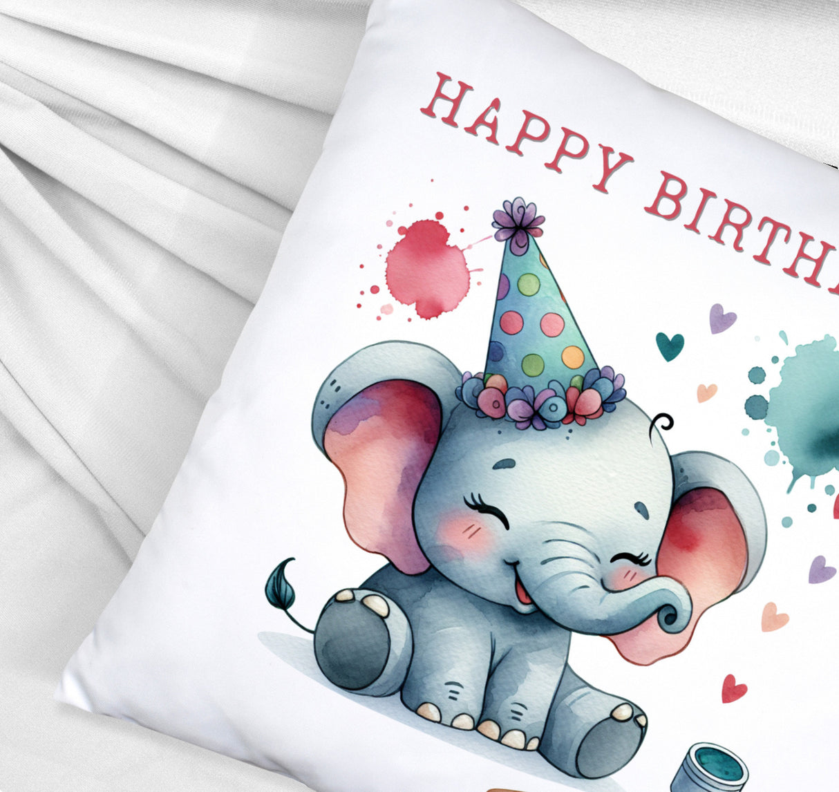 Happy Birthday Elefant Kissen