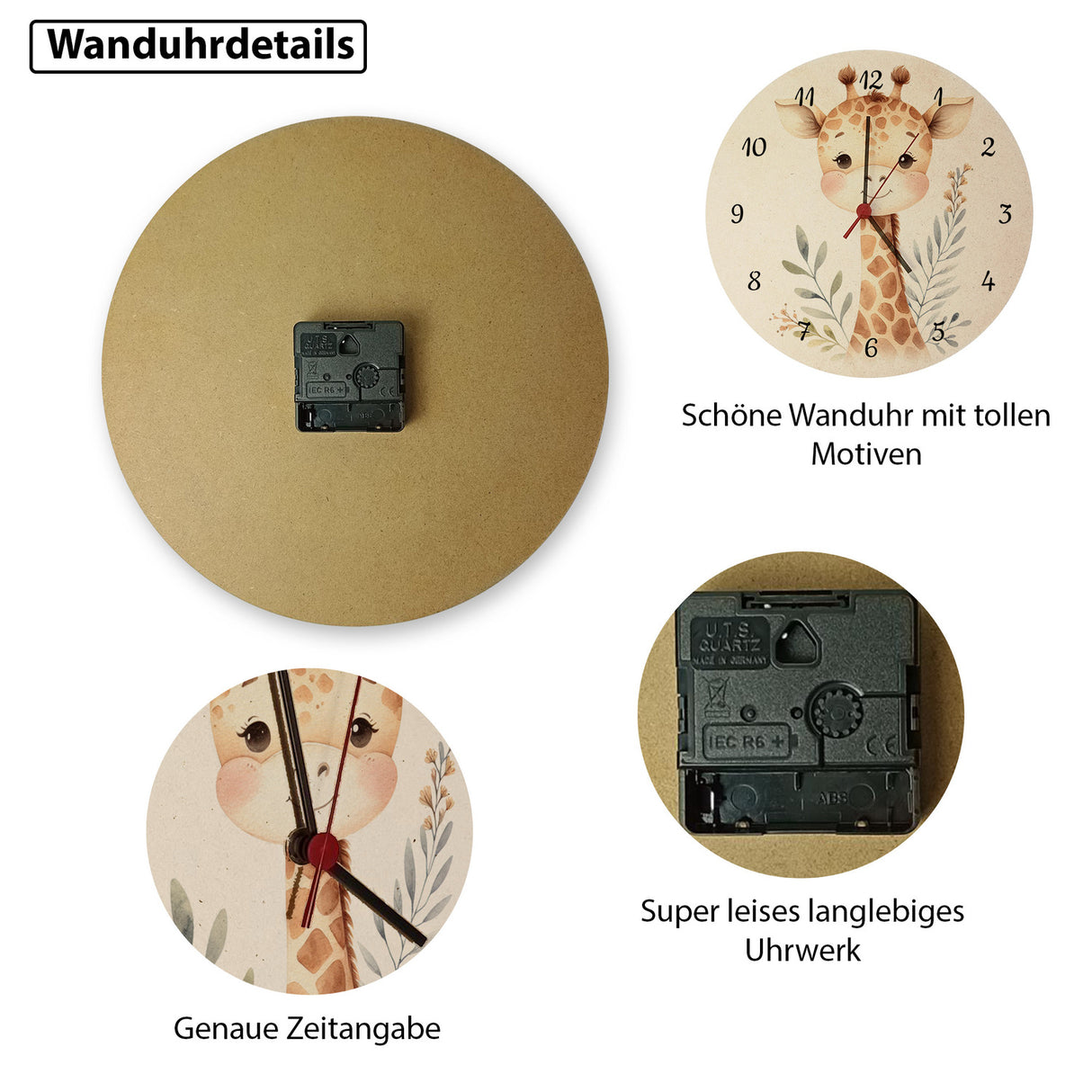 Giraffe Wanduhr
