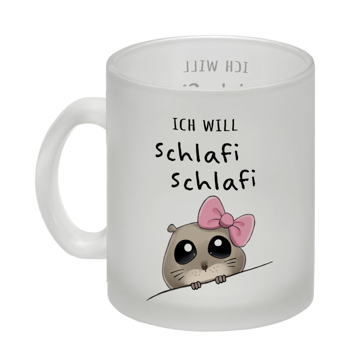 Meme Hamster Kaffeebecher mit Spruch Ich will Schlafi Schlafi