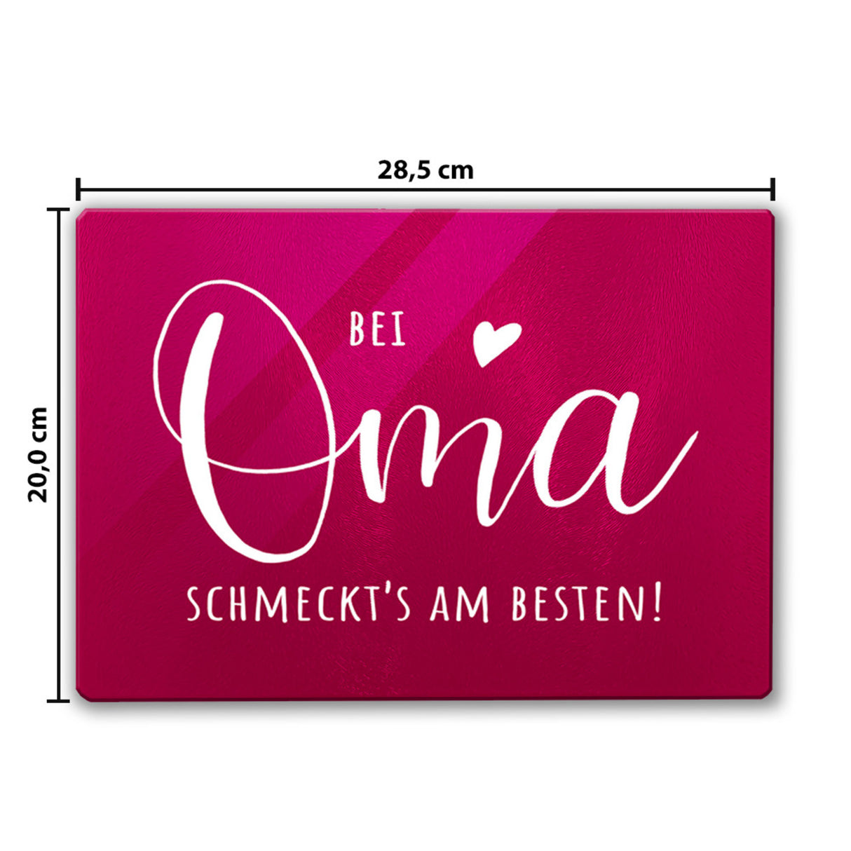 Oma kocht am besten Schneidebrett aus Glas Glas mit Spruch Bei Oma schmeckt‘s am besten
