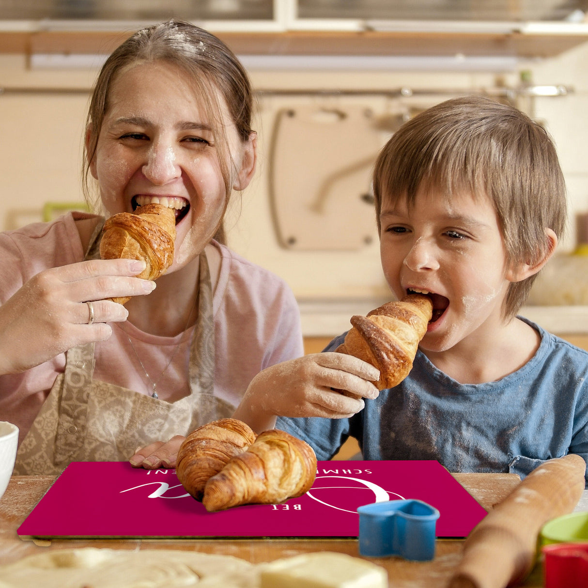 Oma kocht am besten Schneidebrett aus Glas Glas mit Spruch Bei Oma schmeckt‘s am besten