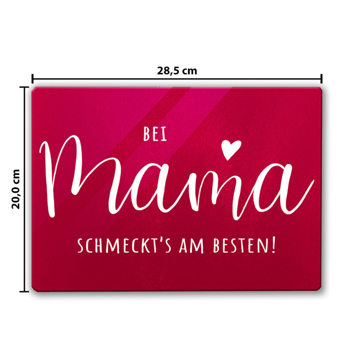 Mama kocht am besten Schneidebrett aus Glas Glas mit Spruch Bei Mama schmeckt‘s am besten