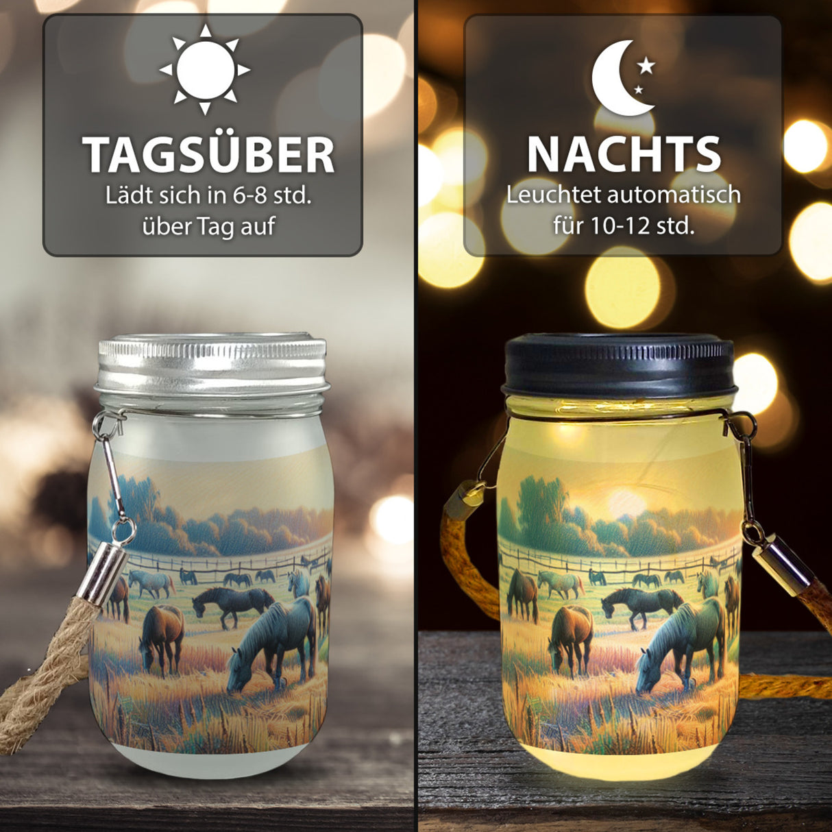 Perde auf Koppel bei Sonnenaufgang Solarlicht