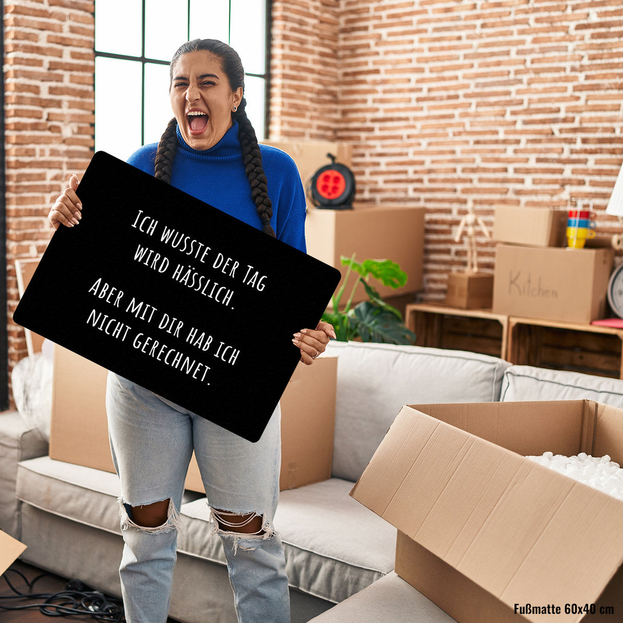 Ich wusste der Tag wird hässlich Fußmatte in 35x50 cm ohne Rand mit Spruch