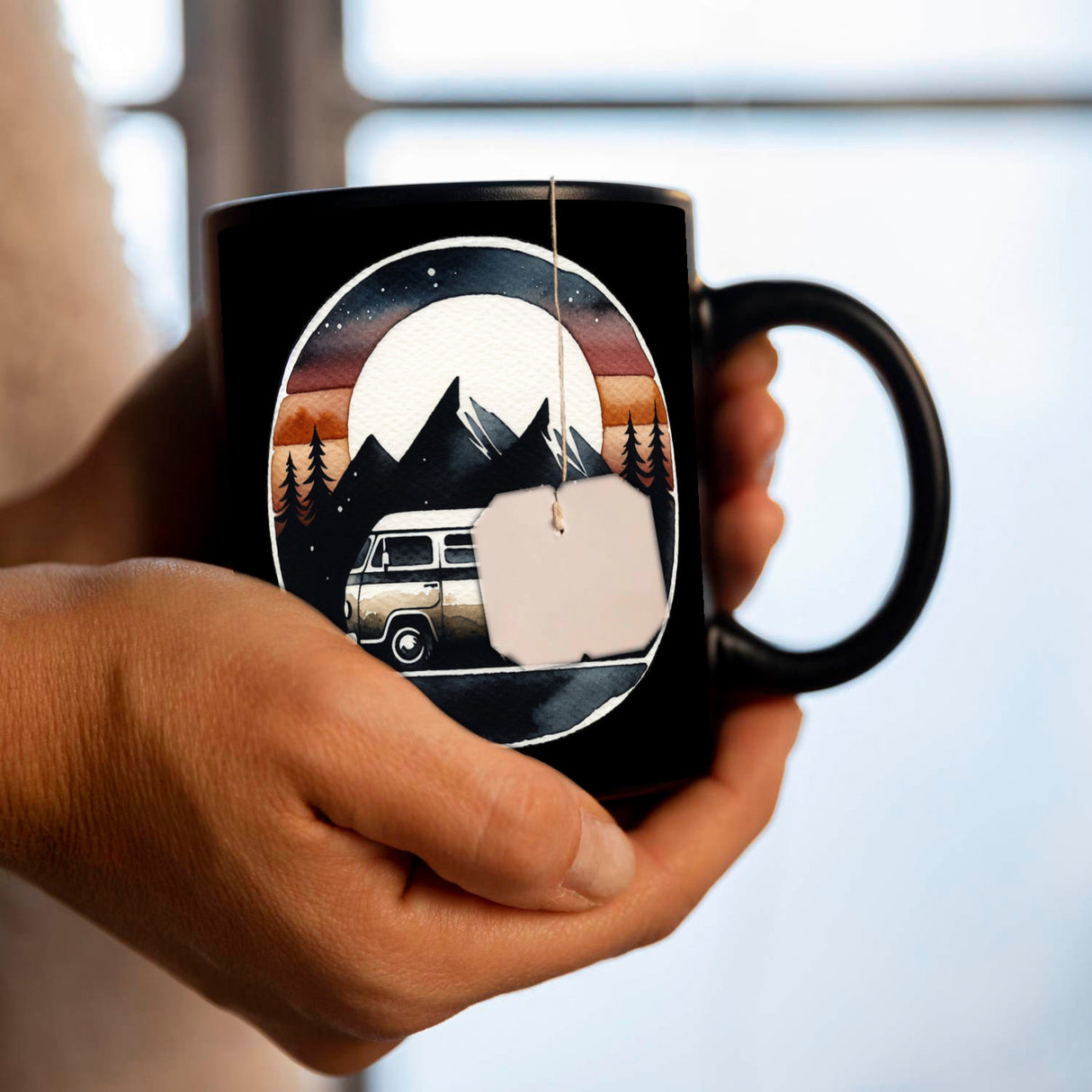 Wohnmobil Tasse in Schwarz