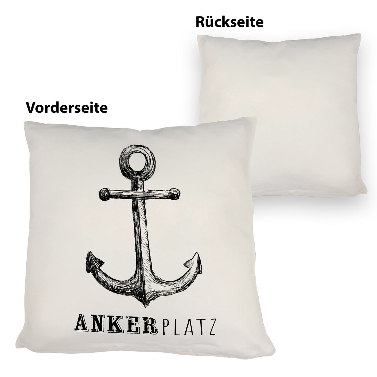 Anker Kissen mit Spruch Ankerplatz