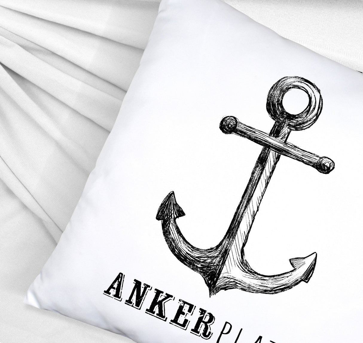 Anker Kissen mit Spruch Ankerplatz