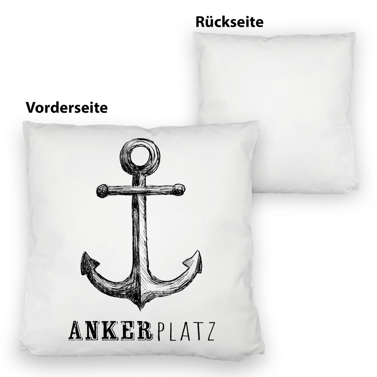 Anker Kissen mit Spruch Ankerplatz