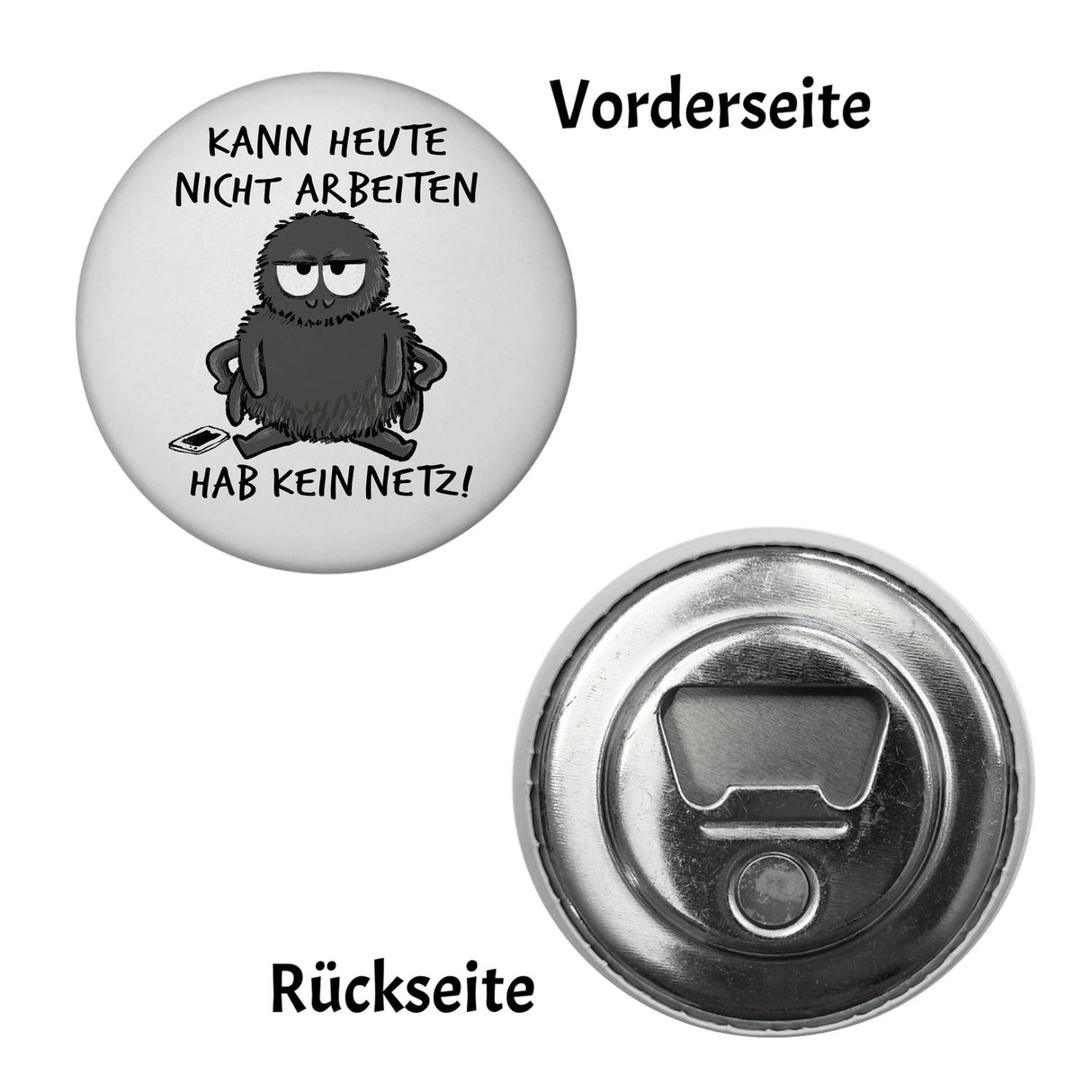 Hary die Spinne Magnet rund mit Spruch Heute arbeitsunfähig - kein Netz