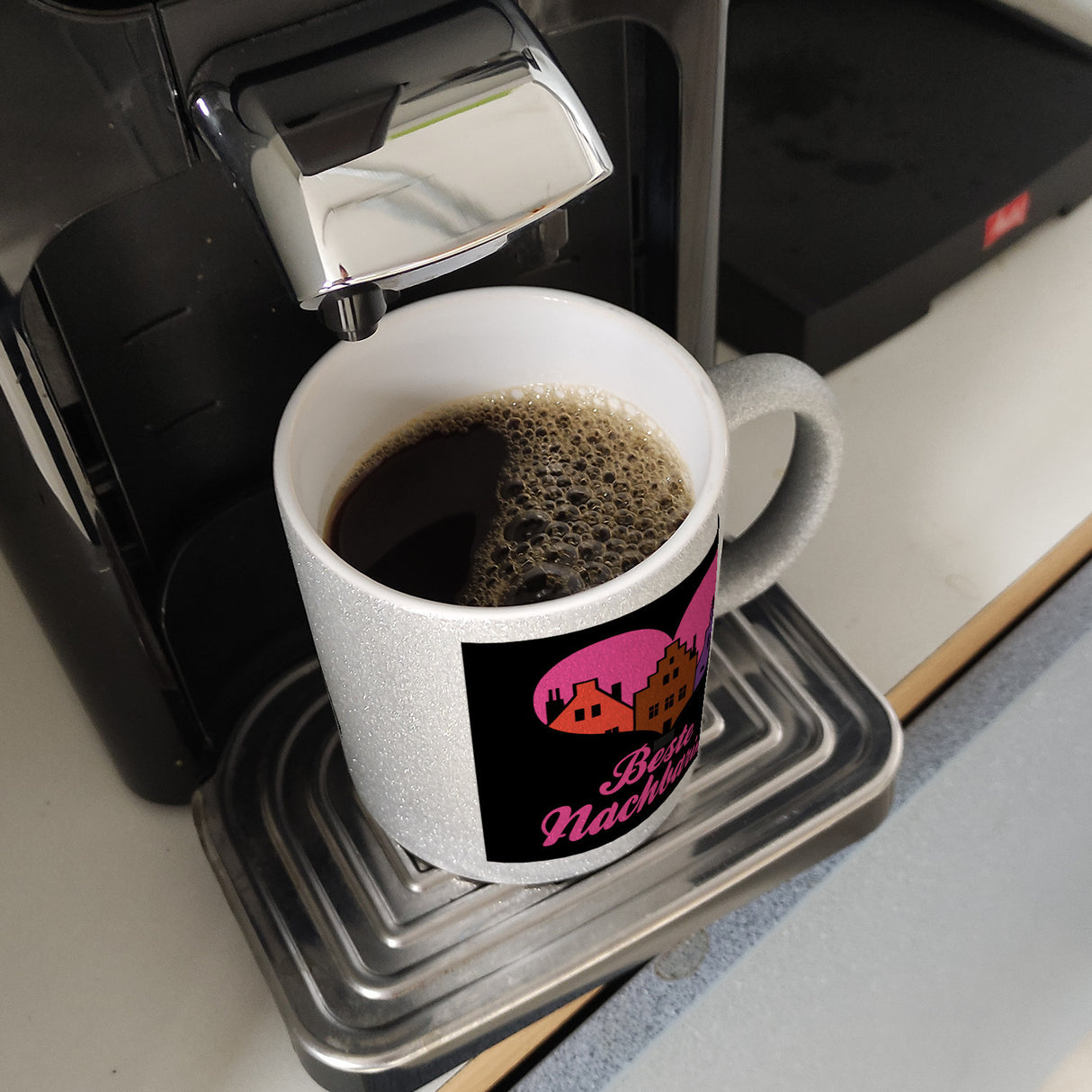 Nachbarschaft Kaffeebecher mit Spruch Beste Nachbarin