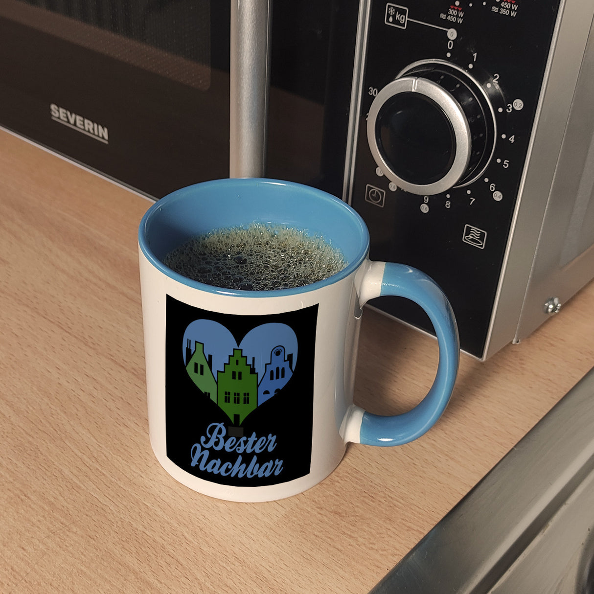 Nachbarschaft Kaffeebecher mit Spruch Bester Nachbar