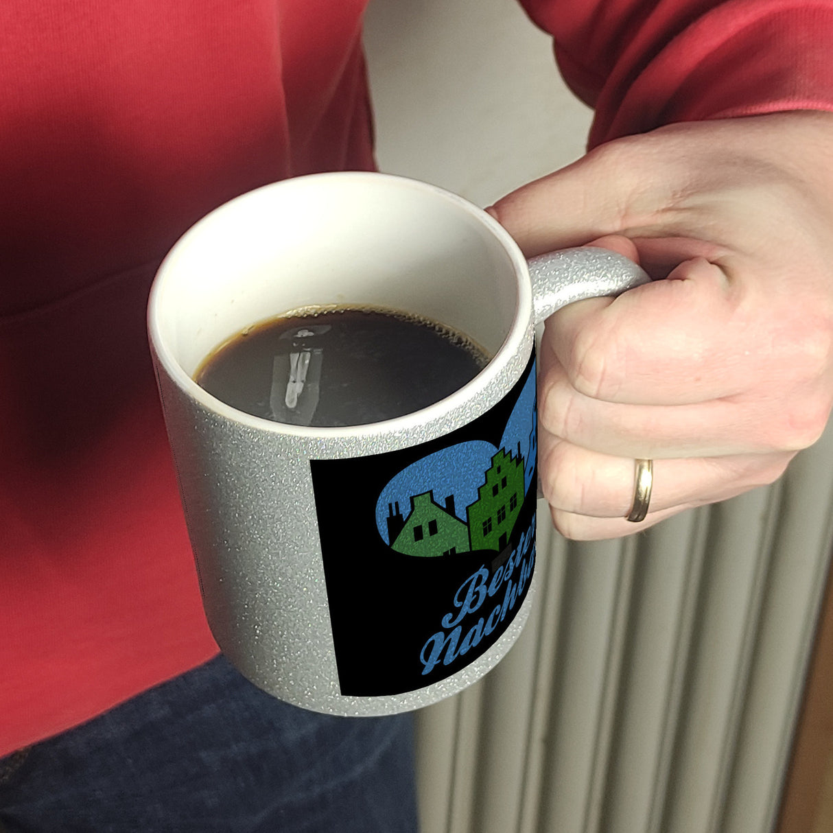 Nachbarschaft Kaffeebecher mit Spruch Bester Nachbar