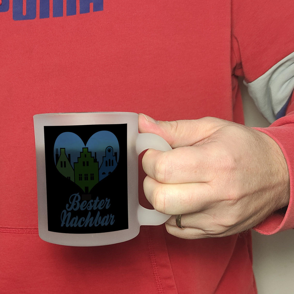 Nachbarschaft Kaffeebecher mit Spruch Bester Nachbar