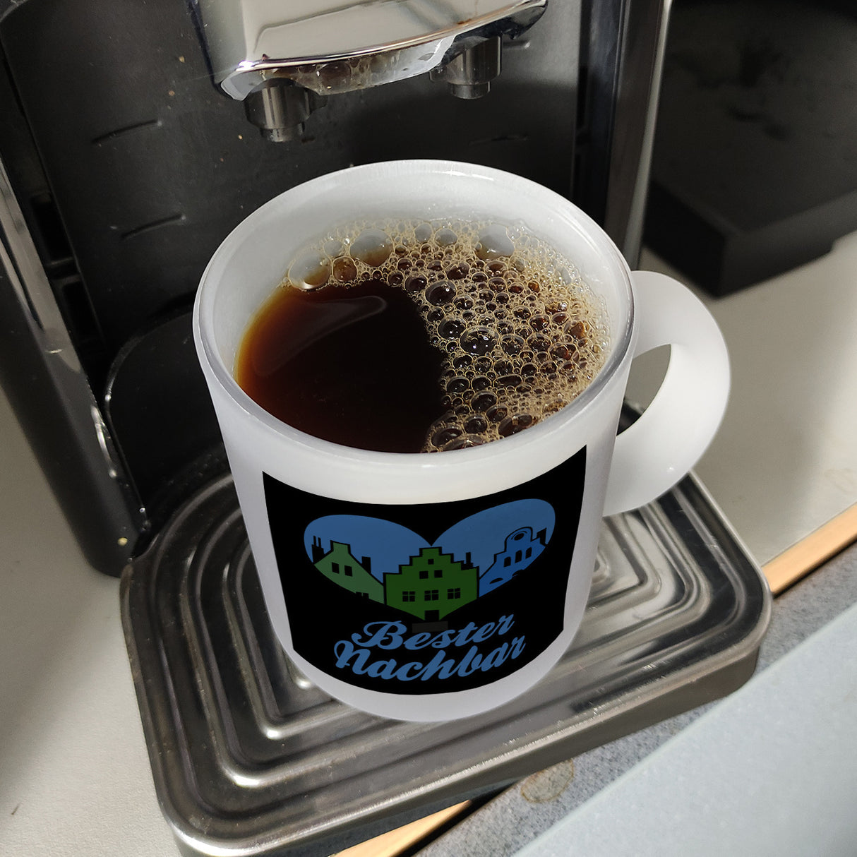 Nachbarschaft Kaffeebecher mit Spruch Bester Nachbar