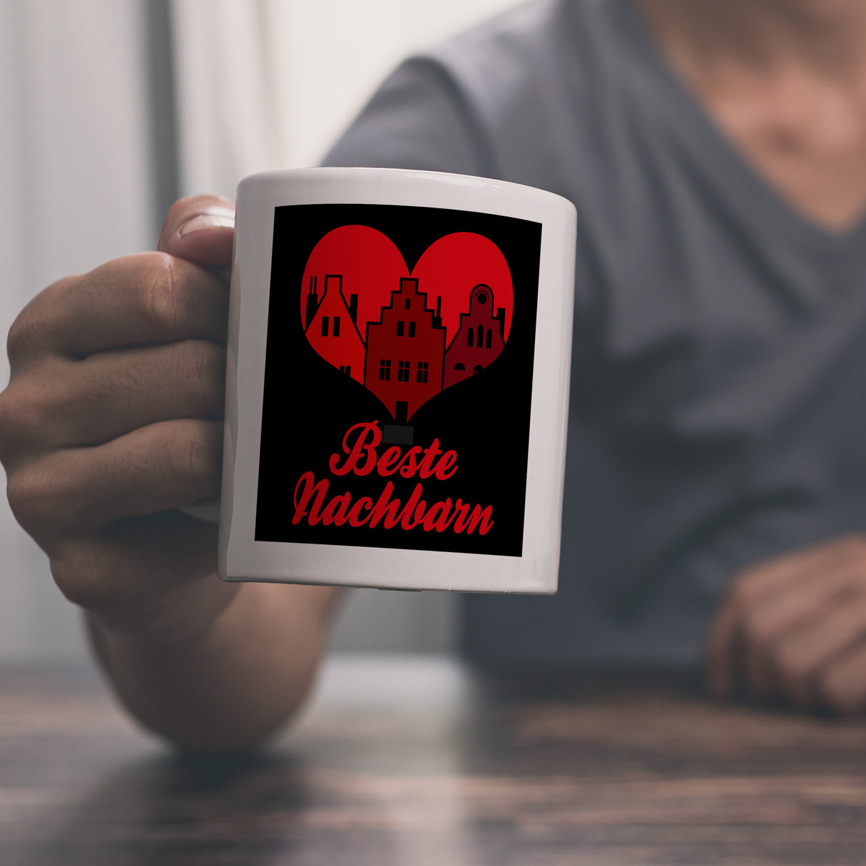 Nachbarschaft Kaffeebecher mit Spruch Beste Nachbarn