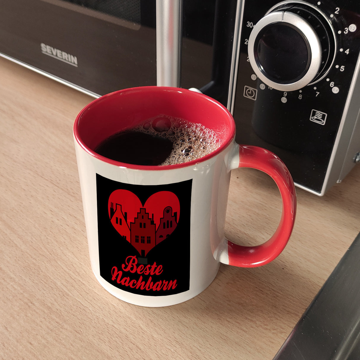 Nachbarschaft Kaffeebecher mit Spruch Beste Nachbarn