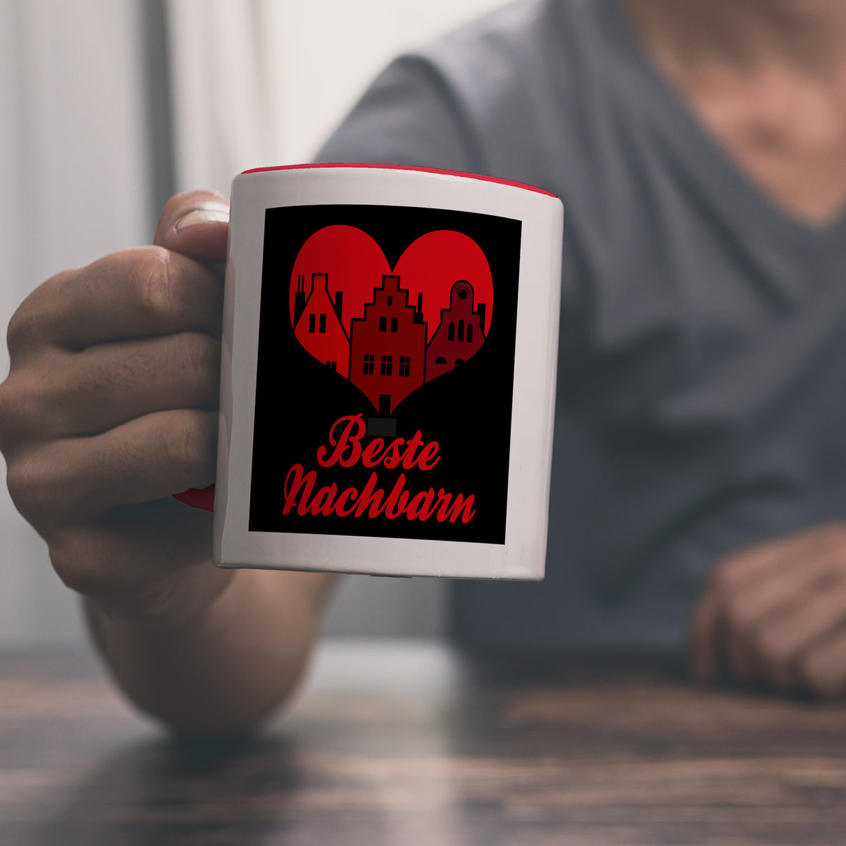 Nachbarschaft Kaffeebecher mit Spruch Beste Nachbarn
