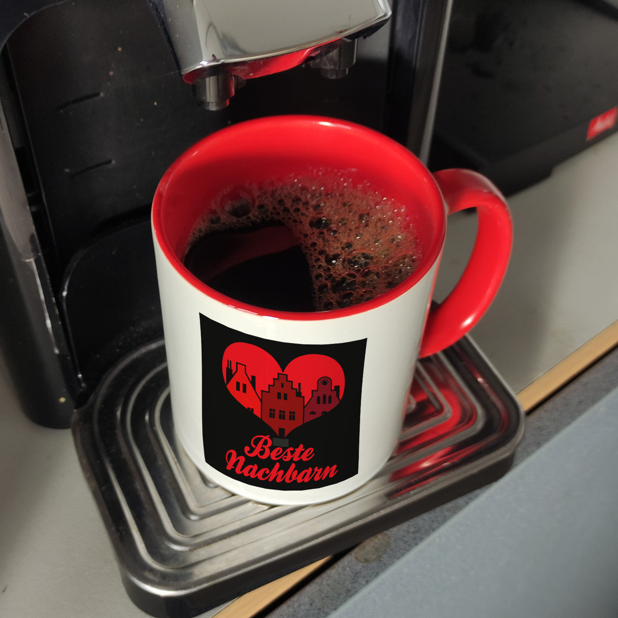 Nachbarschaft Kaffeebecher mit Spruch Beste Nachbarn