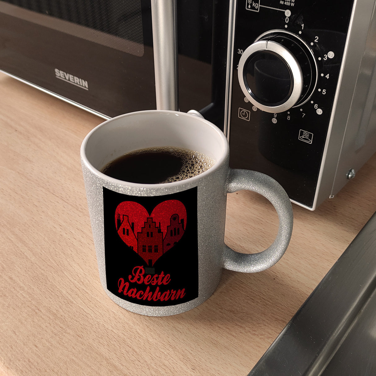Nachbarschaft Kaffeebecher mit Spruch Beste Nachbarn