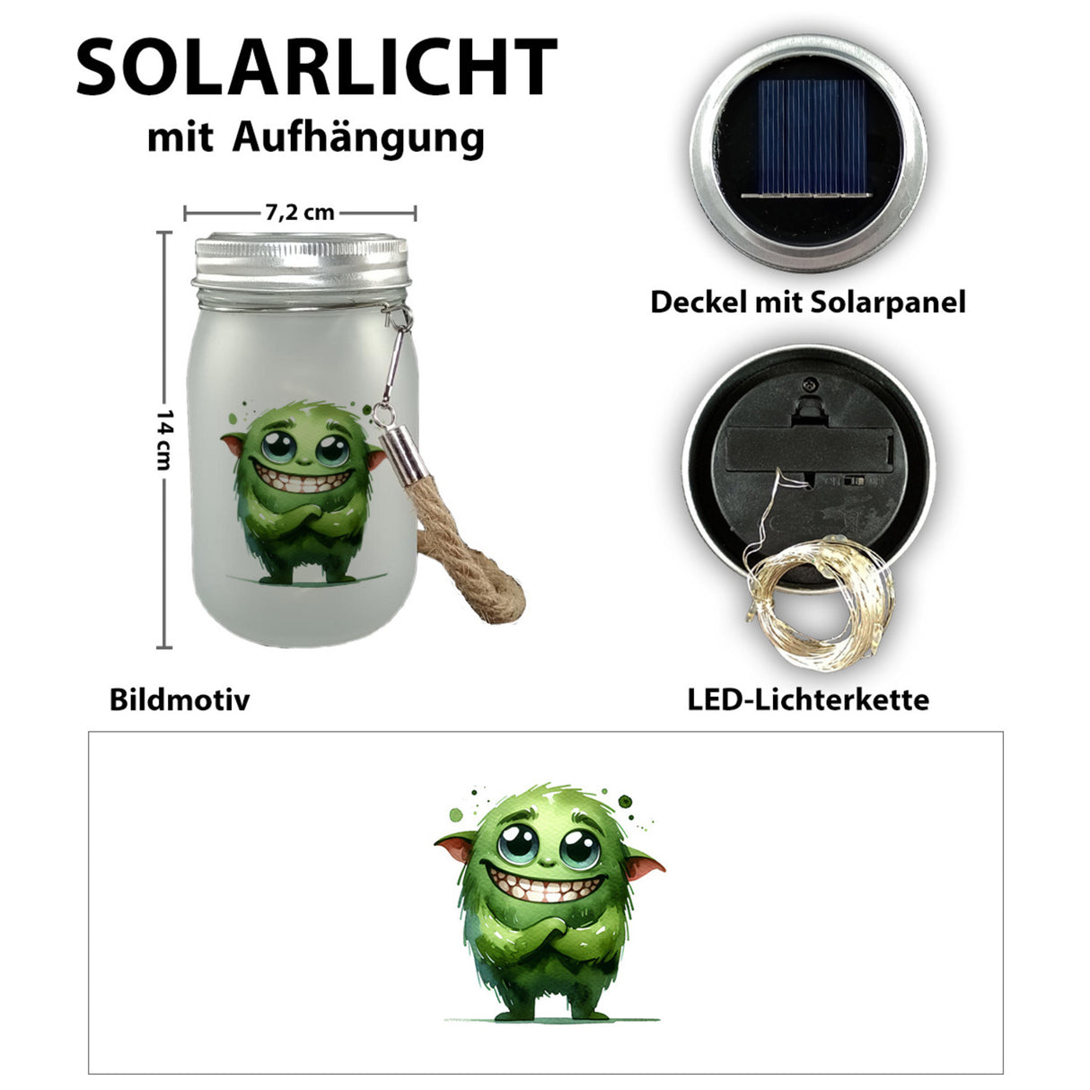grünes Monster Solarlicht