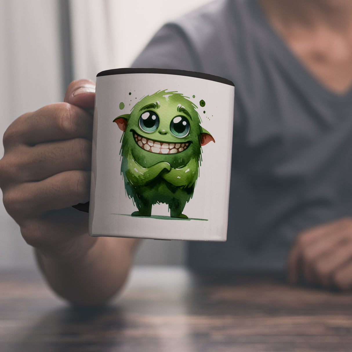 grünes Monster Kaffeebecher