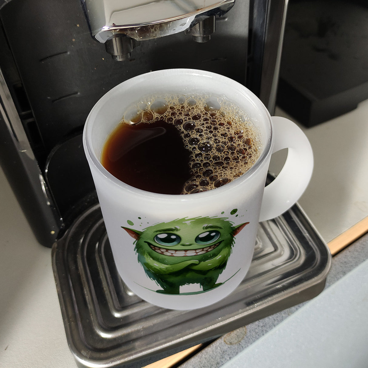 grünes Monster Kaffeebecher