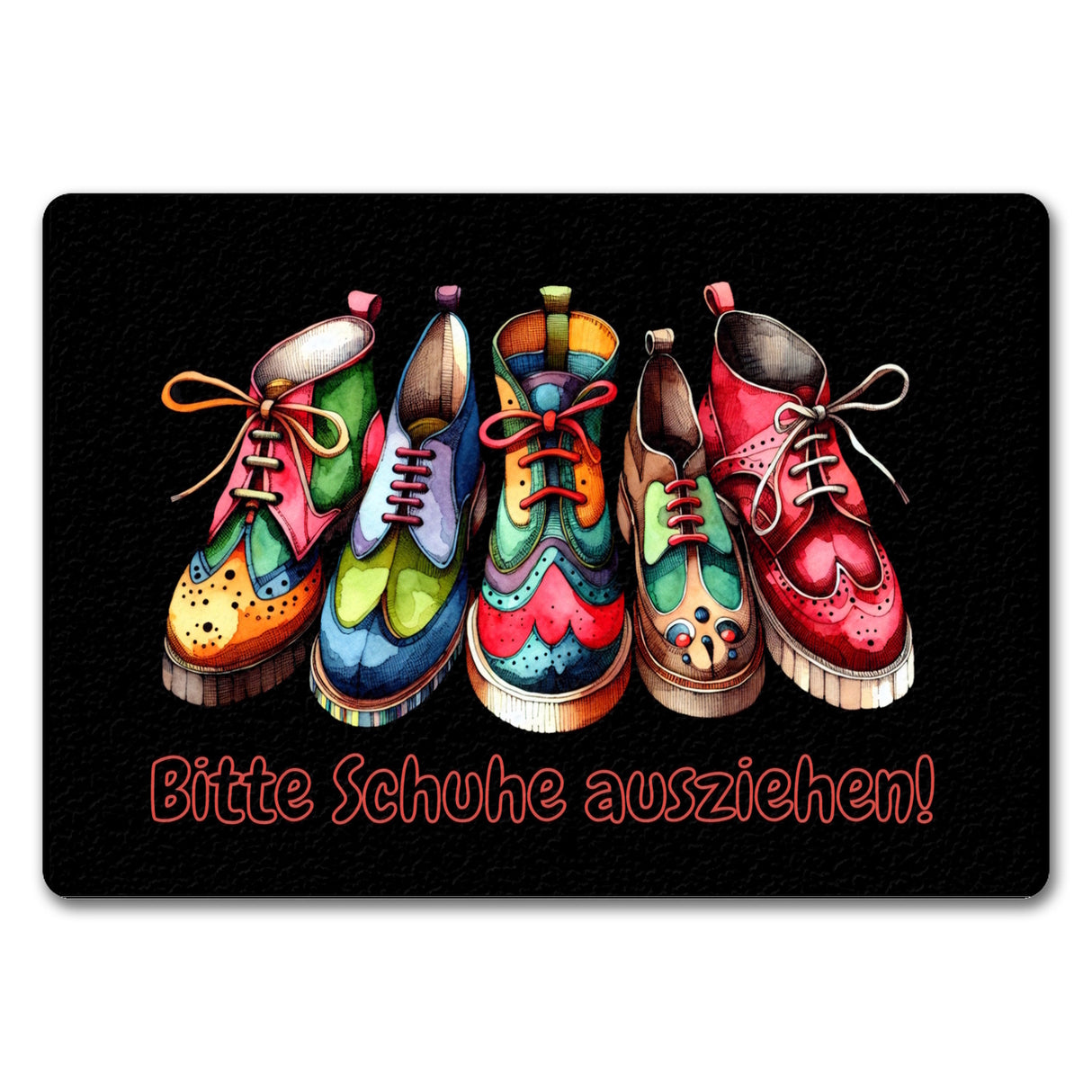 Schuhe ausziehen Fußmatte in 35x50 cm ohne Rand mit Spruch Bitte Schuhe ausziehen