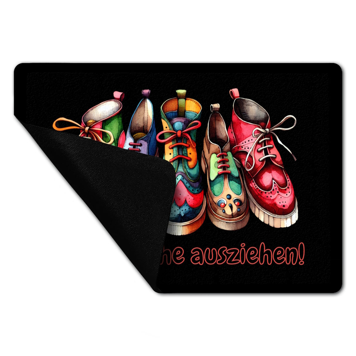 Schuhe ausziehen Fußmatte in 35x50 cm ohne Rand mit Spruch Bitte Schuhe ausziehen