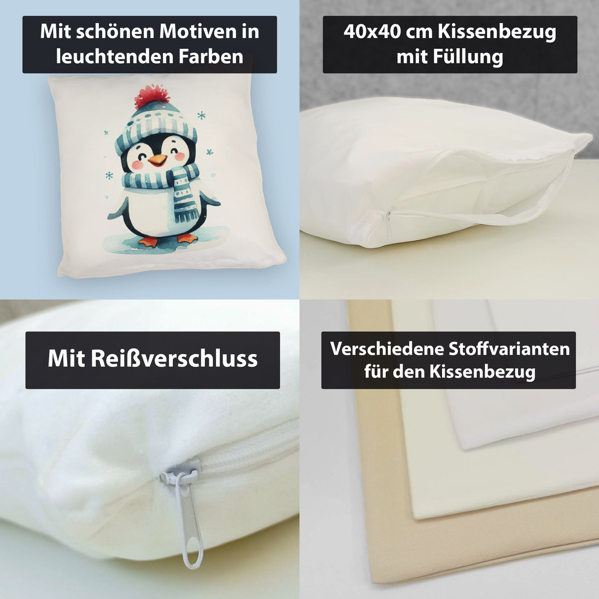 lustiger Pinguin Kissen