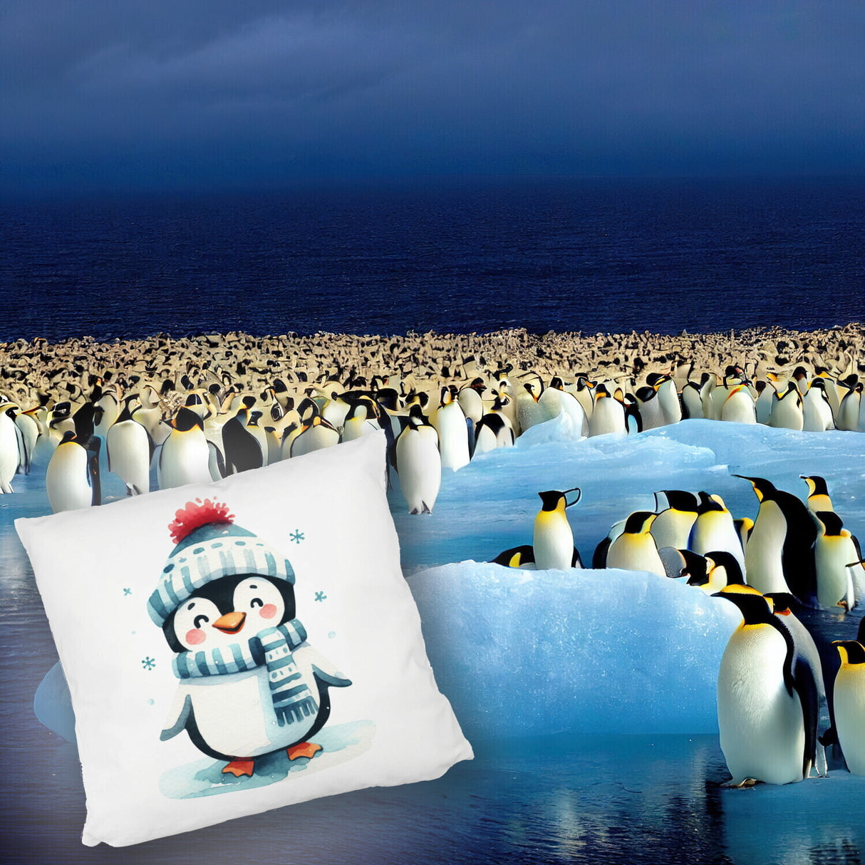lustiger Pinguin Kissen