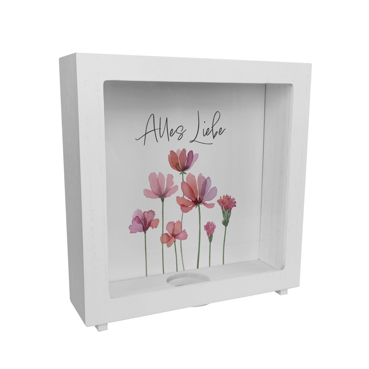 Aquarell Blumen Spardose mit Spruch Alles Liebe